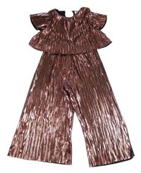 Růžový plisovaný kalhotový overal Dunnes