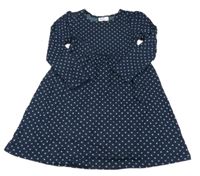Tmavomodré bodkovaná é šaty Topolino