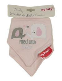 Nové - 2set - 2x světlerůžový slinták - so slony + puntíkatý