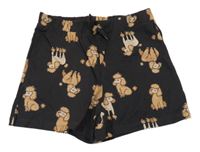 Antracitové bavlnené kraťasy s pejsky H&M