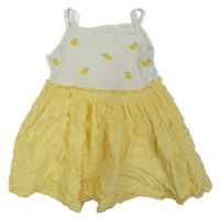 Bielo-žlté bavlněno/mušelínové šaty s citrony H&M