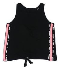 Čierny crop top s nápisom C&A