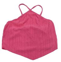 Ružový rebrovaný crop top zn. Matalan