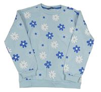 Svetlomodrá mikina s kvietkami zn. Primark