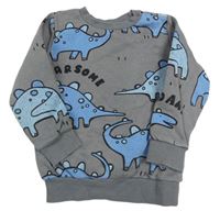 Sivá mikina s dinosaurami F&F
