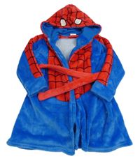 Modro-červený chlupatý župan s kapucí - Spiderman Primark 