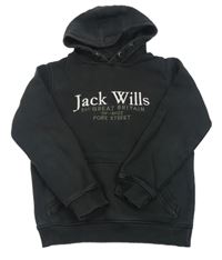 Čierna mikina s nápisom a kapucňou Jack Wills