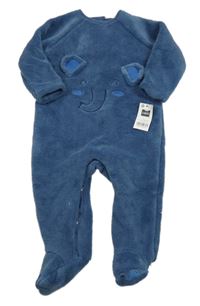 Nové - Tmavomodrý chlupatý overal se slonem Dunnes