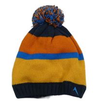 Farebná pruhovaná pletená podšitá čapica s brmbolcom Crivit