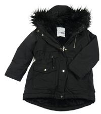 Černá šusťáková zimní parka s kapucí Nutmeg