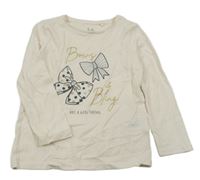 Broskvové triko s mašličkami C&A