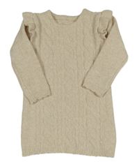 Béžové svetrové šaty s volánky Matalan