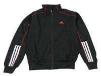 Černá propínací sportovní mikina s potiskem Adidas