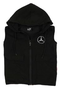 Černá tepláková vesta Mercedes Bens s kapucňou Puma