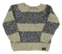 Béžovo-sivý pruhovaný sveter Primark