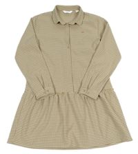 Béžovo-smotanové kockované prepínaci krepové šaty U.S. Poo Assn