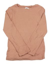 Svetloružové rebrované tričko Next