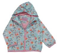 Světlemodrá šusťáková jarní bunda s Peppou a kapucí 