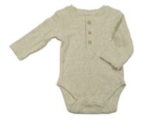 Béžové žebrované body s knoflíčky George