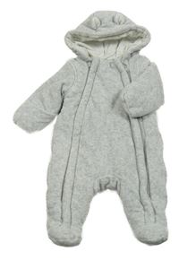 Šedá sametová zateplená kombinéza s kapucí George