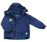 Tmavomodrá šusťáková jarní bunda s odepínací kapucí Impidimpi