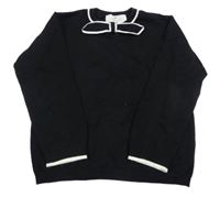 Čierno-biely sveter s mašlou H&M