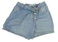 Světlemodré riflové sukňové kraťasy Zara