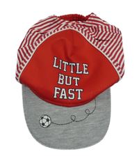 Červeno-šedá pruhovaná kšiltovka s nápisem a míčem C&A