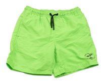 Neónově zelené plážové kraťasy s palmami Chapter young