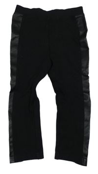 Černé tepláky s koženkovými pruhy River Island