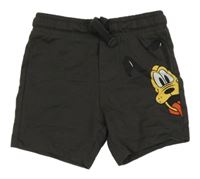Tmavosivé teplákové kraťasy s Plutem Disney