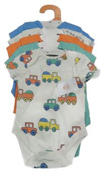 Nové - 5x - 1x modré + 1x oranžové + 1x zelené + 2x biele body s autami Primark