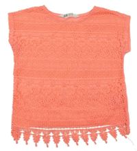 Růžové neonově  tričko s madeirou H&M