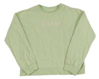 Svetlozelená oversize mikina s nápisom Mango