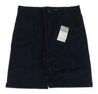 Nové - Tmavomodré plátěné chino kraťasy Primark