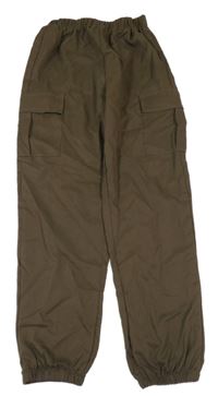 Hnedé cargo cuff nohavice
