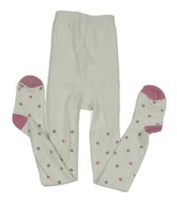 Bílé hvězdičkované punčocháče Topolino