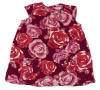 Slivkové menšestrové šaty s růžemi a mašličkami George