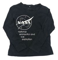 Čierne tričko s nápismi a potiskem - NASA name it.
