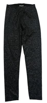 Čierne trblietavé zamatové legíny Matalan