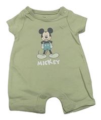 Světlekhaki kraťasový overal s Mickey Disney