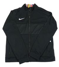Černá funkční sportovní propínací mikina s logem a vzorem Nike