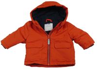 Červená šušťáková zimná bunda s kapucňou zn. PRIMARK