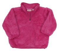 Malinová chlpatá mikina impidimpi