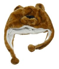 Medová kožešinová čepice - medvídek