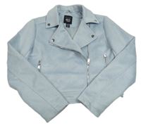 Svetlomodrý semišový jarný crop krivák New Look