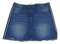 Modrá riflová sukně s pruhy alive