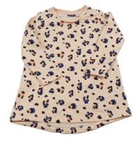 Meruňkovo-černo-korálovo-safírové vzorované teplákové šaty lupilu