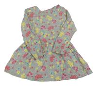 Sivé melírované šaty s kvietkami PEP&CO