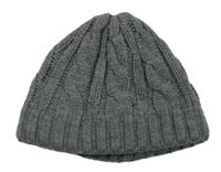Tmavošedá melírovaná žebrovaná pletená čepice ESPRIT